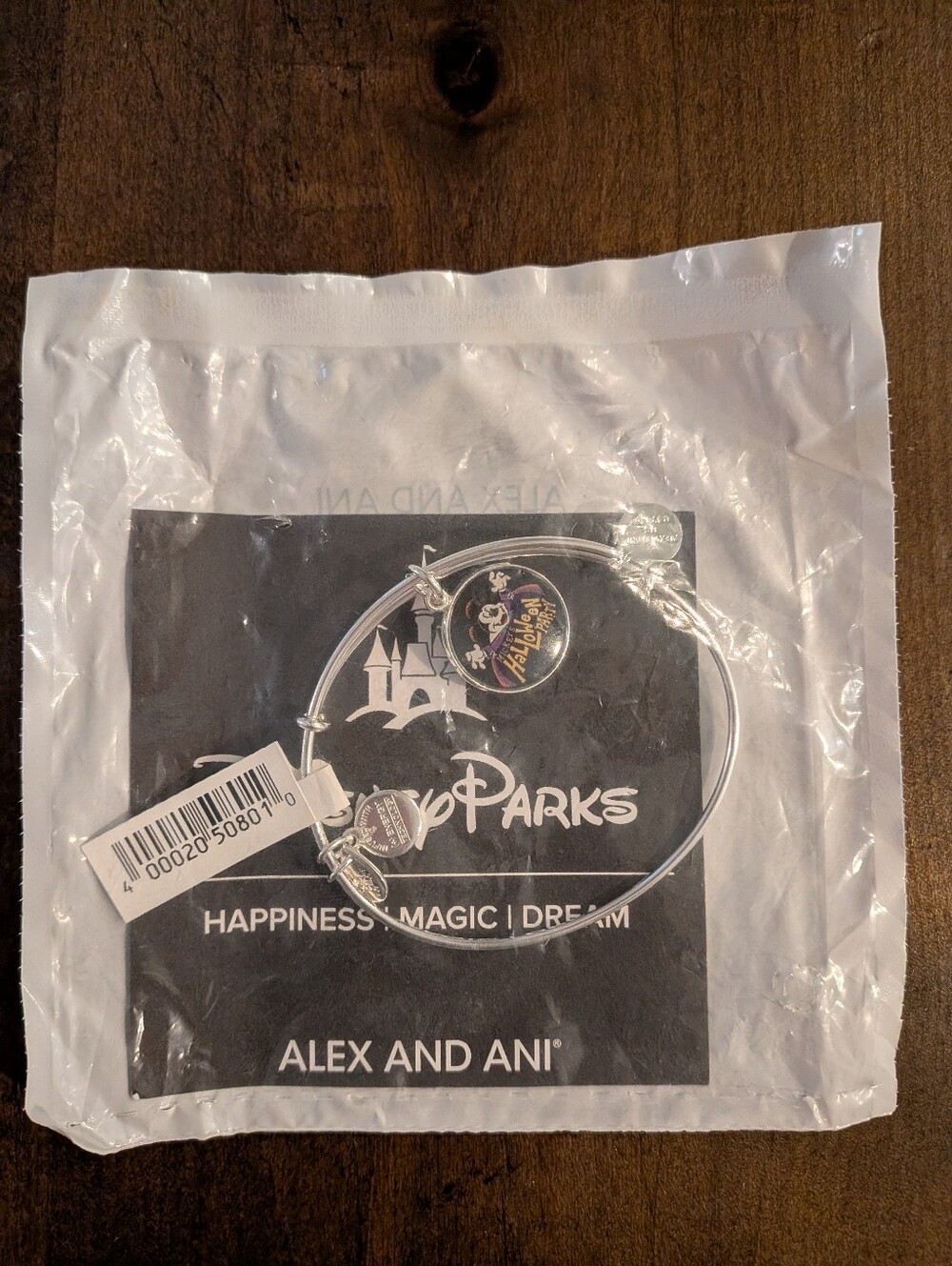 NIB Disney Parks Alex & Ani Mickey Halloween Party 2017 Silver Bracelet MNSSHP